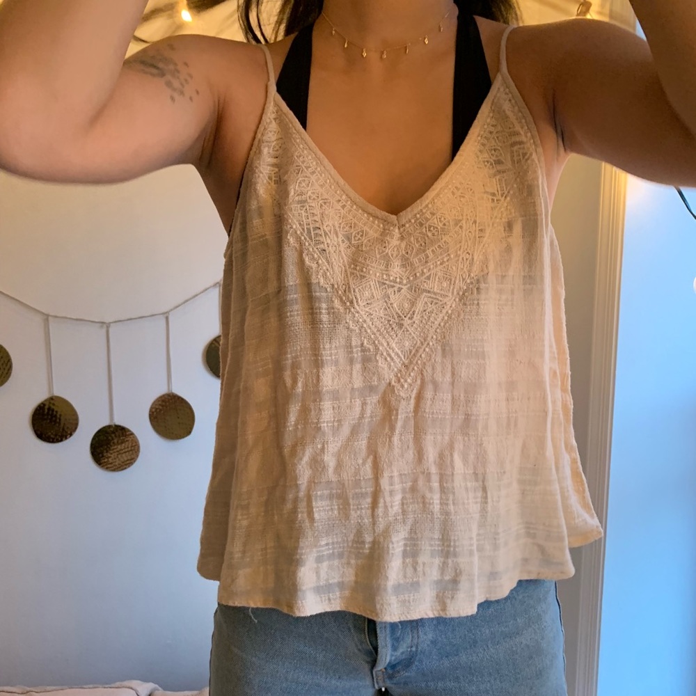 Tan V-neck Tank